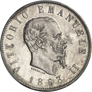 Victor-Emmanuel II (1861-1878). 2 lire 1863, N, Neapel.