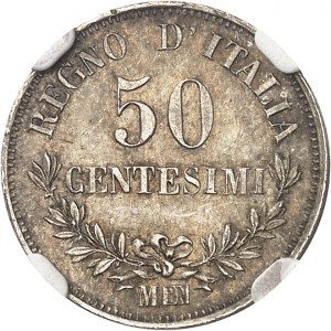 Victor-Emmanuel II (1861-1878). 50 centymów 1863, M, Mediolan.