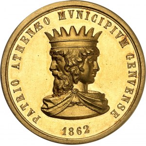 Victor-Emmanuel II (1861-1878). Gold Medal, University of Genoa Prize to surgeon Vincent Nata-Soleri 1862 and 1868.