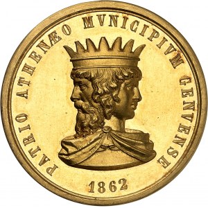 Viktor Emanuel II (1861-1878). Zlatá medaila, cena Janovskej univerzity pre chirurga Vincenta Nata-Soleriho 1862 a 1868.
