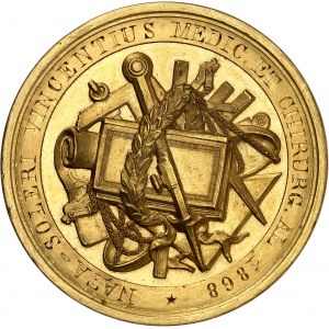 Wiktor-Emmanuel II (1861-1878). Złoty medal, nagroda Uniwersytetu w Genui dla chirurga Vincenta Nata-Soleri 1862 i 1868.