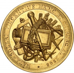 Viktor Emanuel II (1861-1878). Zlatá medaile, cena Janovské univerzity pro chirurga Vincenta Nata-Soleriho 1862 a 1868.