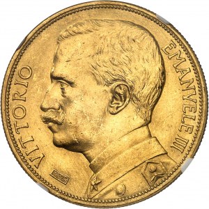 Vittorio Emanuele III (1900-1946). 100 lire oro per l'ESPOSIZIONE INTERNAZIONALE AGRICOLA INDUSTRIALE 1912, R, Roma.