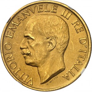 Victor-Emmanuel III (1900-1946). 100 lire au faisceau sur Flan mat (Matte) 1923, R, Rome.