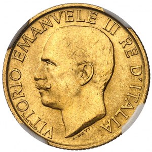 Viktor-Emmanuel III (1900-1946). 20 lir na paprsek 1923, R, Řím.