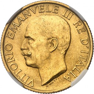 Viktor-Emmanuel III (1900-1946). 20 lir na paprsek 1923, R, Řím.