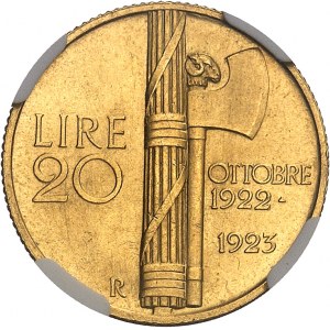 Victor-Emmanuel III (1900-1946). 20 lire au faisceau 1923, R, Rome.