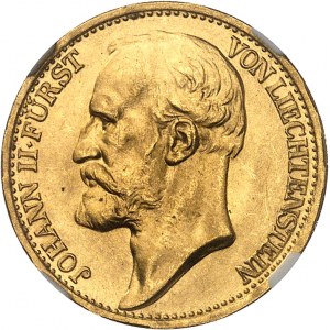 Ján II., knieža (1858-1929). 20 korún, 40. výročie vlády 1898, Viedeň.