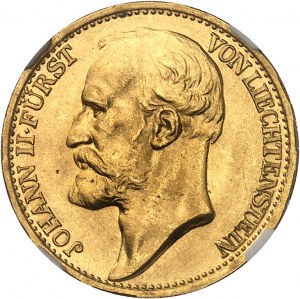 John II, Prince (1858-1929). 20 kroner, 40th anniversary of reign 1898, Vienna.