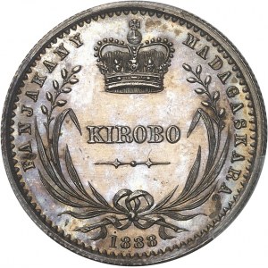 Ranavalona III (1883-1897). Kirobo (1,25 franchi), Frappe spéciale (SP) 1888.
