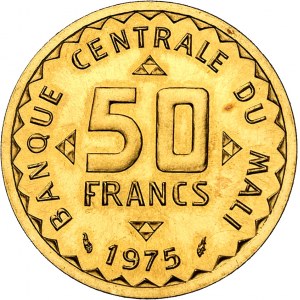 Republik. Versuch von 50 Francs in Gold, Sonderprägung (SP) 1975, Pessac.