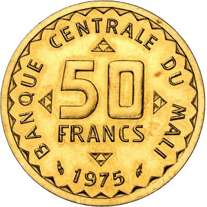 République. Skúška 50 frankov v zlate, Frappe spéciale (SP) 1975, Pessac.