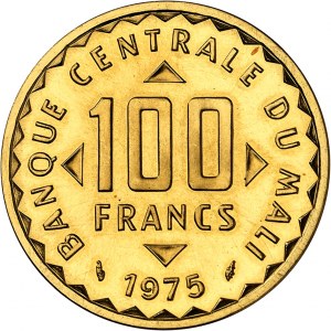 Republic. Trial of 100 francs in Gold, Frappe spéciale (SP) 1975, Pessac.