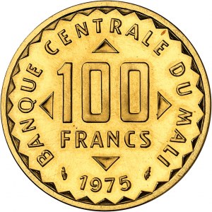Republik. Versuch von 100 Francs in Gold, Sonderprägung (SP) 1975, Pessac.