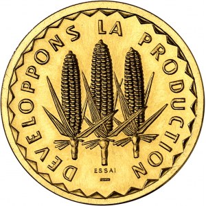 République. Essai de 100 francs en Or, Frappe spéciale (SP) 1975, Pessac.