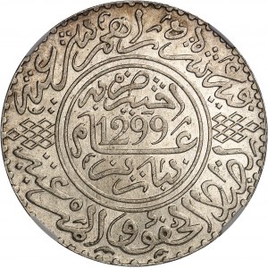 Hassan Ier (1873-1894). 10 dirhamov (rial) AH 1299 (1882), Paríž.