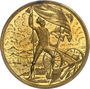 Jiří III (1760-1820). Zlatá medaile za tažení na Mauricius (Ile de France, Ile Bonaparte a Rodrigues) 1810 - AH 1226, Kalkata.