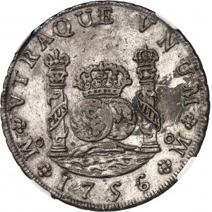 Ferdinand VI (1746-1759). 8 réaux 1756 MM, M°, Mexico.