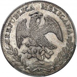 Mexická republika (1821-1917). 8 realov 1873 FR, G°, Guanajuato.