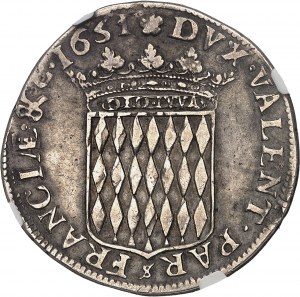Honoré II (1604-1662). Halbscheit von 30 Sols 1651, Monaco.