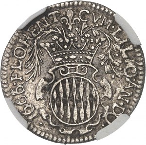 Ludvík I. (1662-1701). Dvanáctina ecu 5 solů nebo luigino, pro Levantu 1666/5.