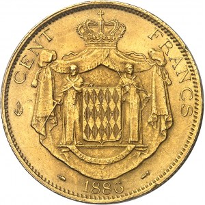 Karol III (1853-1889). 100 (sto) frankov 1886, A, Paríž.