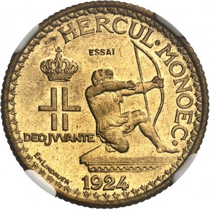 Ludvík II (1922-1949). Zkouška 1 franku v mědi a hliníku 1924, éclair, Poissy.