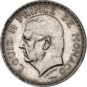 Louis II (1922-1949). Versuch von 5 Francs aus Silber 1945, Paris.