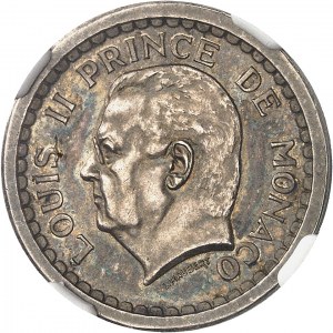 Louis II (1922-1949). Versuch eines 1 Franc aus Silber ND (1943), Paris.