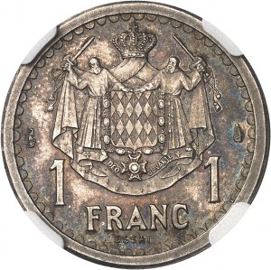 Louis II (1922-1949). 1 franc ND silver trial (1943), Paris.