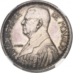 Luigi II (1922-1949). Saggio da 20 franchi in argento, Flan bruni (PROVA) 1945, Parigi.