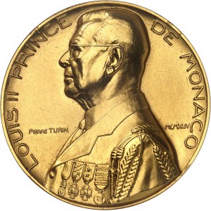 Ľudovít II (1922-1949). Zlatá medaila, bez uvedenia autora, P. Turin 1944, Paríž.