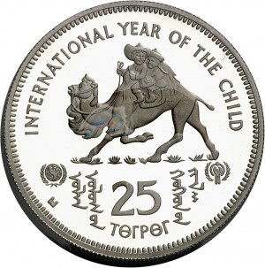 Republic (since 1911). 25 tugrik token, International Year of the Child 1979 (IYC) 1980, London.