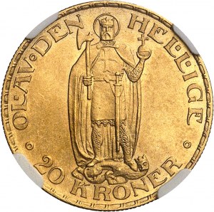 Haakon VII (1905-1957). 20 korun 1910, Kongsberg.