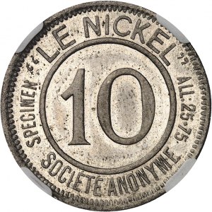IIIe République (1870-1940). 10 (centimes), Société anonyme Le Nickel, frappe médaille 1881.