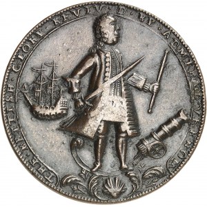 Edward Vernon, Admiral und Kommandant der britischen Westindienflotte (1684-1757). Medaille, Einnahme von Portobelo am 21. November 1739 [datiert 22. November] 1739.