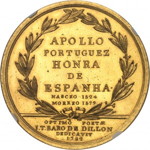 Marie and Pierre III (1777-1786). Gold medal, dedicated to the memory of Luis Vaz de Camoes by Jean Talbot Dillon 1782.