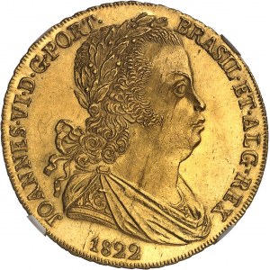 Giovanni VI (1799-1826). Peça de 6400 reis (4 escudos) 1822, Lisbona.