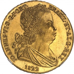 Johannes VI (1799-1826). Peça von 6400 Réis (4 Escudos) 1822, Lissabon.