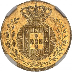 Jean VI (1799-1826). Meia peça de 3200 réis (2 escudos) 1822, Lisbonne.