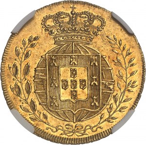 Johannes VI (1799-1826). Meia peça von 3200 Réis (2 Escudos) 1822, Lissabon.