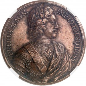 Petr I. Veliký (1689-1725). Medaile, úmrtí Petra I. Velikého, J. Dassier 1725.