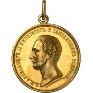 Alexander II. (1855-1881). Goldmedaille, Belohnung für Auszeichnung, von V. Alexeev ND, St. Petersburg.