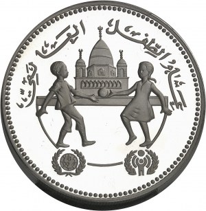 Republik (seit 1956). Piéfort von 5 sudanesischen Pfund, Internationales Jahr des Kindes von 1979 (IYC) AH 1401 - 1981.