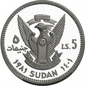 Republika (od roku 1956). 5 sudánskych libier, Medzinárodný rok dieťaťa 1979 (MDD) AH 1401 - 1981.