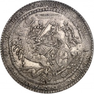 Christine (1632-1654). Medaglia in modulo di 4 talleri, morte del re Gustavo II Adolfo e rimpatrio del suo corpo a Stoccolma 1633, Wolgast.