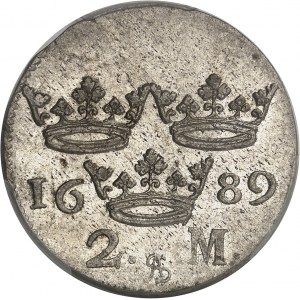 Charles XI (1660-1697). 2 mark 1689 AS, Stockholm.