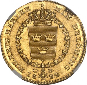 Karol XIV Jean (1818-1844). Dukat 1822 CB, Sztokholm.