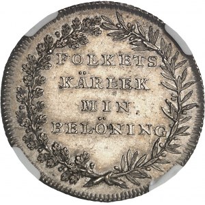 Carlo XIV Giovanni (1818-1844). 1/3 riksdaler, Incoronazione del re 1818, Stoccolma.