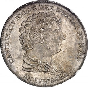 Karol XIV Ján (1818-1844). Riksdaler, 300. výročie reformovanej viery 1821 CB, Štokholm.